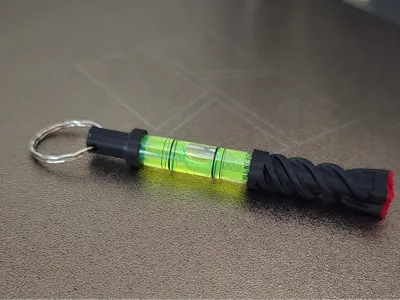 Drill bit keychain with built-in level