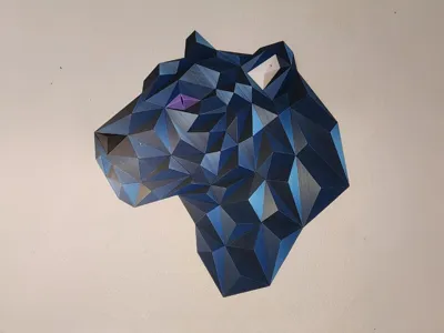 Geometric Tiger head - wall design