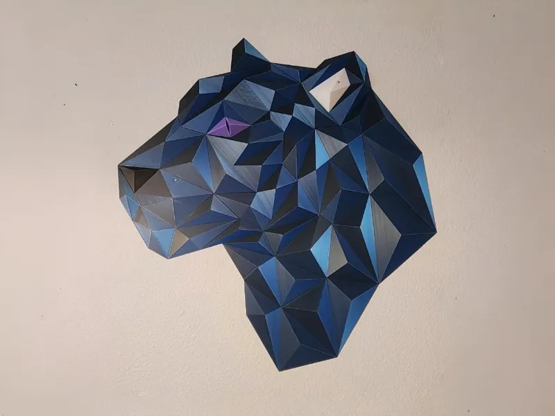 Geometric Tiger head - wall design