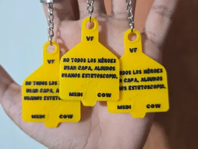 Cattle Ear Tag Keychain