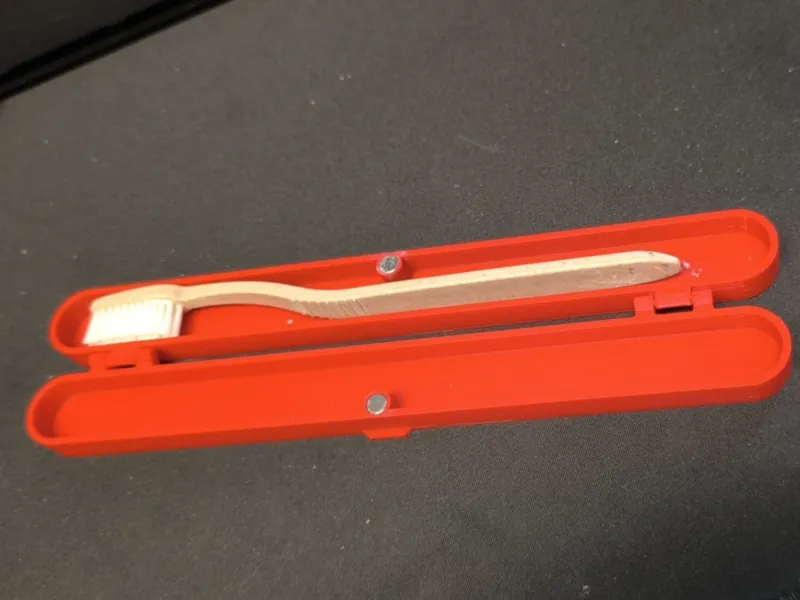 Toothbrush travel box with magnet