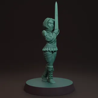 Female fighter human FDM supportless