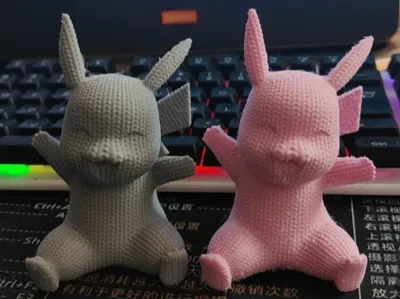 Knitted Pikachu (10cm tall, only 27g, no visible layer lines)
