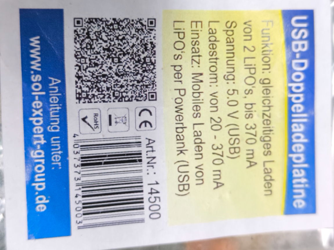 SOL-EXPERT USB-Doppelladeplatinen Gehäuse 