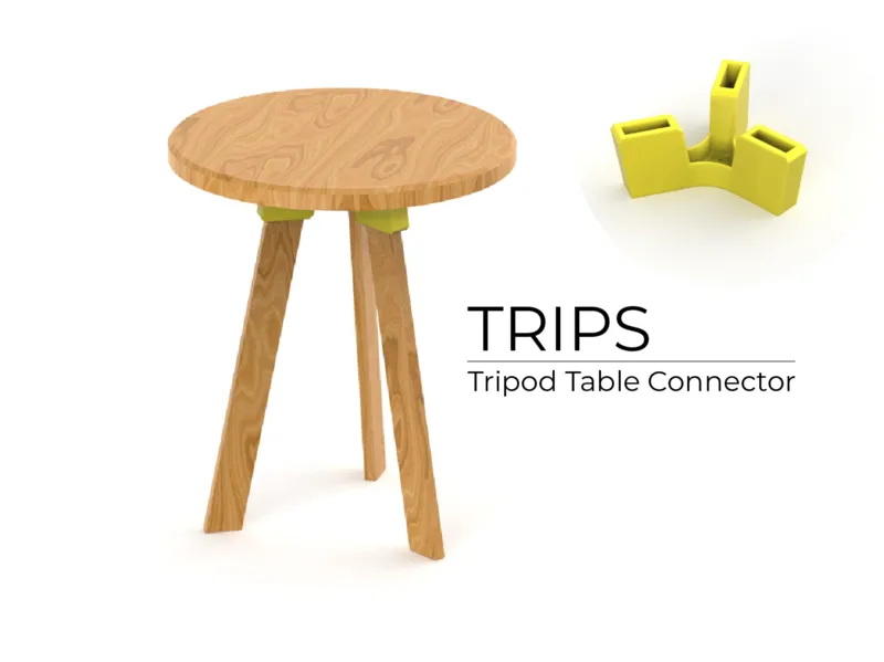 Tripod Table Connector – 3D Printed Joint