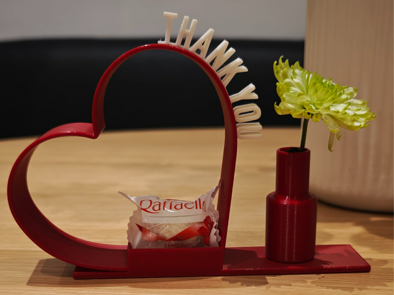 Heart Shaped Gift Stand with Mini Vase–I Love You