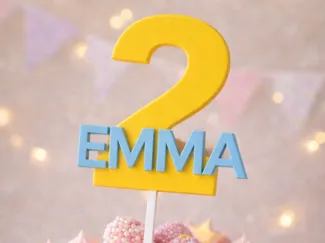 Customizable Childrens Birthday Cake Topper
