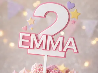 Customizable Cake Topper Childrens Birthday (1-9)