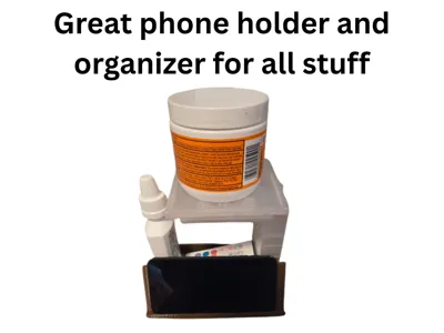 Phone holder organizer for bedside table 2-3 print