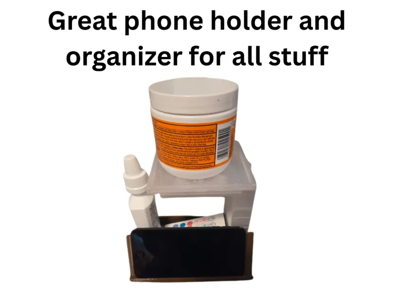 Phone holder organizer for bedside table 2-3 print