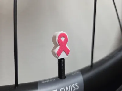 Cancer Ribbon - Presta Valve Cover