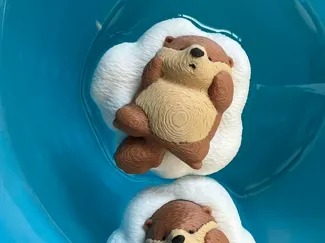 漂浮水獭鱼缸造景摆件