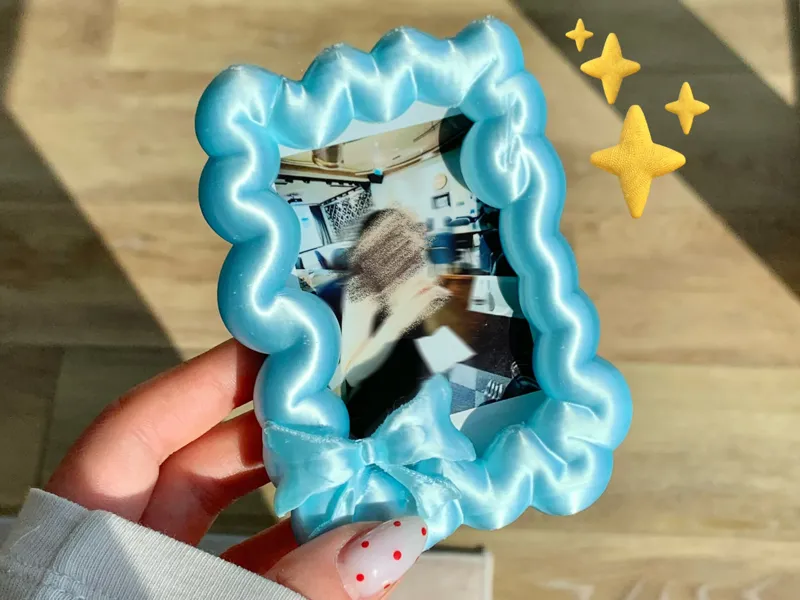三寸小卡拍立得奶油蝴蝶结相框冰箱贴