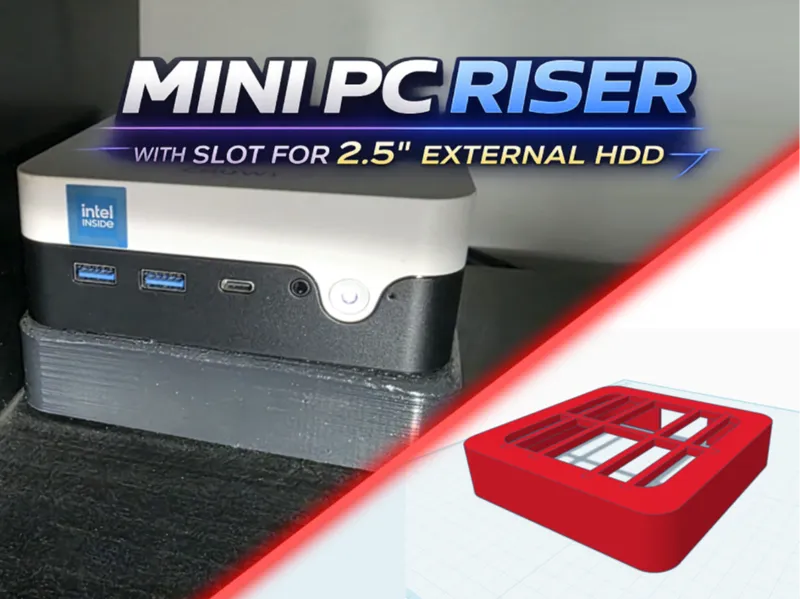Elevated Mini PC Stand with Hidden Storage Space