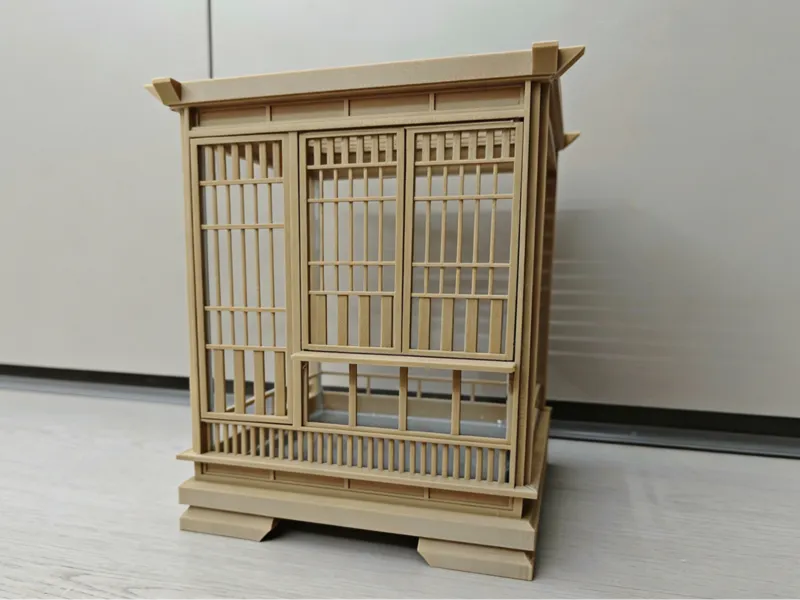 150*150*200尺寸古风中式鱼缸造景，窗户可开合，整体造型可微调