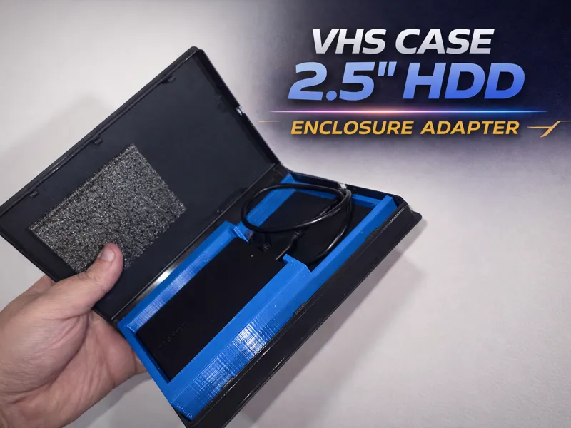 VHS Case 2.5" HDD Enclosure Adapter