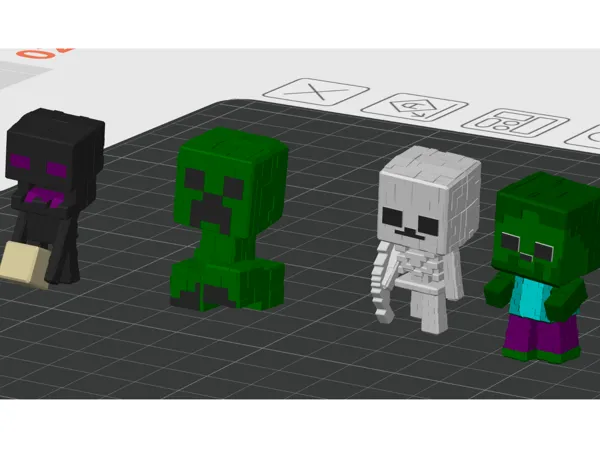 Figurines Minecraft façon Kinder Joy (Zombie, Squelette, Creeper, Enderman)
