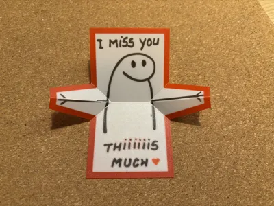 "I Miss You This Much" Pop-Up Hug Card