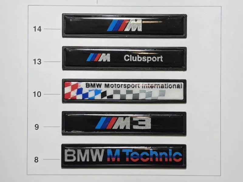 e36 m molding badges