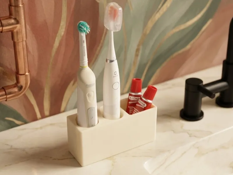 Electric Toothbrush Holder with Toothpaste Slot