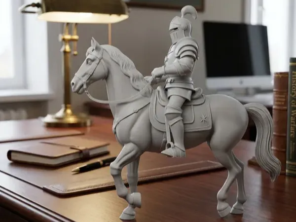 Chevalier en armure à cheval