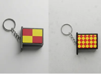 Clicker Referee Flag Keychain, Referee Keychain