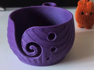 Yarn Bowl with Holder | Wave Pattern