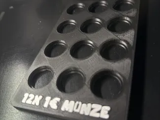 Münzhalter 1€,  12x 1€ Münzhalter