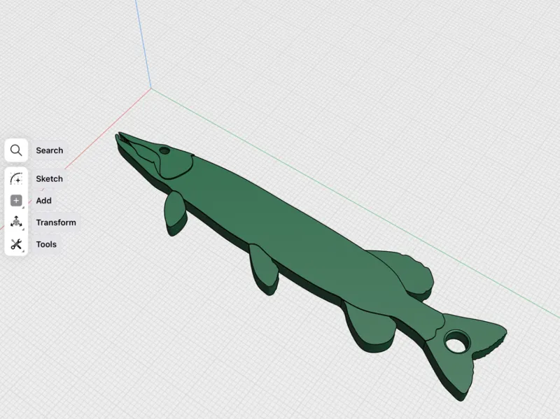 Northern Pike Keychain – Detailed Fish Silhouette