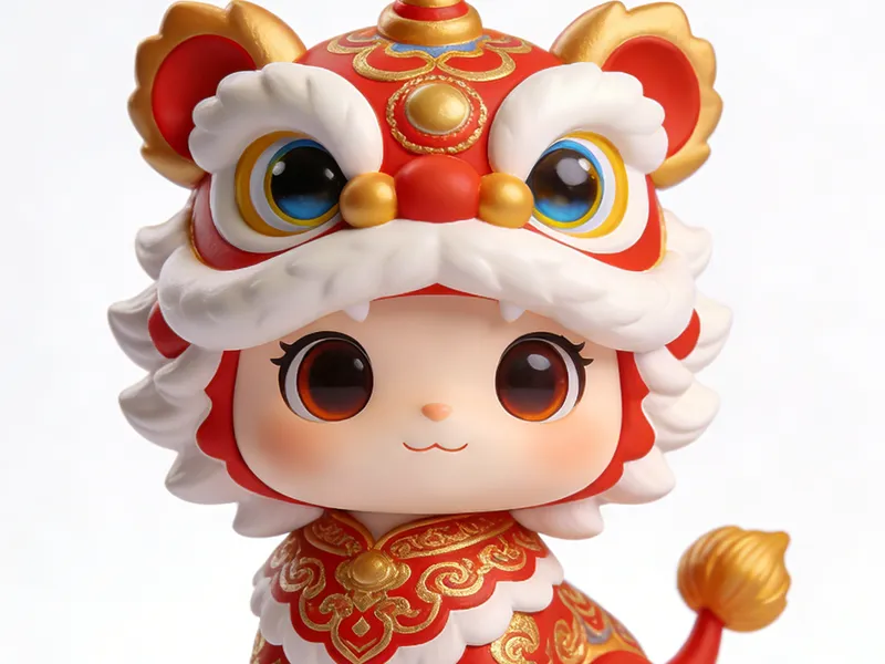 中国醒狮手办人偶玩具雕塑
