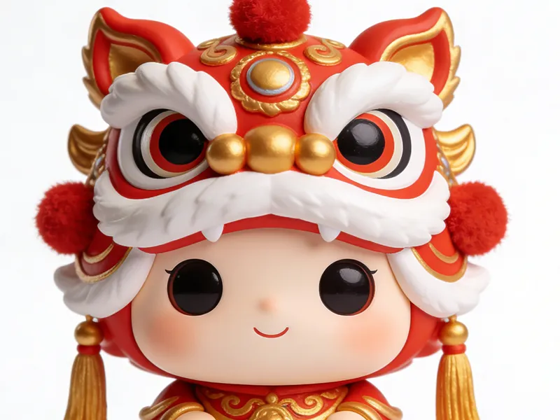 中国醒狮手办人偶玩具雕塑