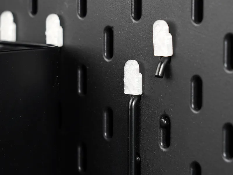 Hook fastener for IKEA SKADIS pegboard