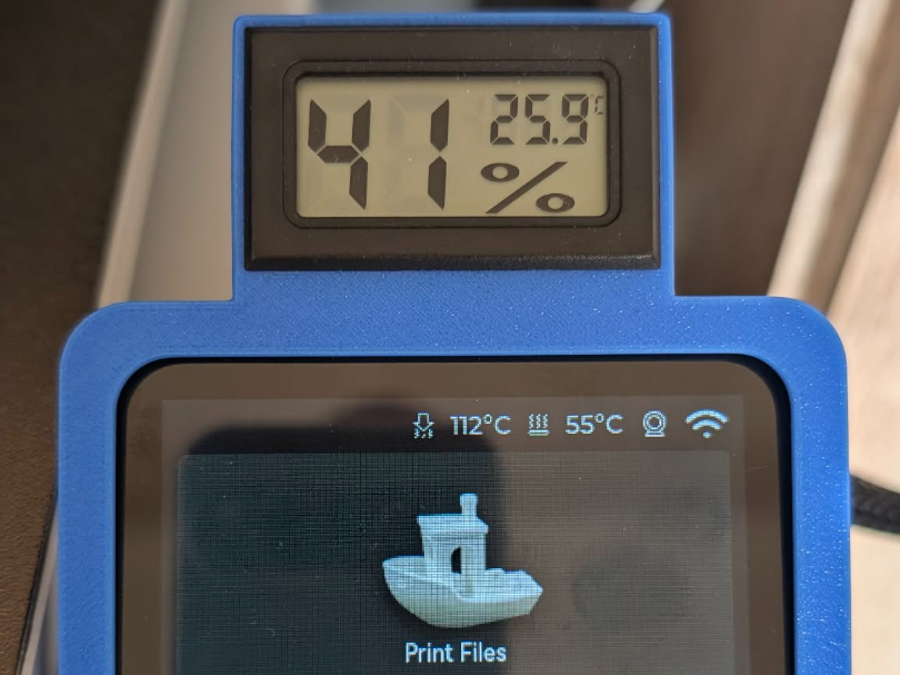 A1 screen frame with temperatur 