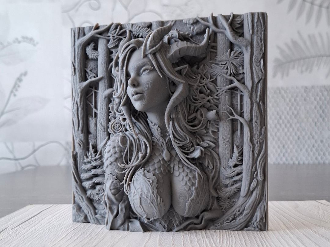 Sylvan Dragoness - Relief Sculpture