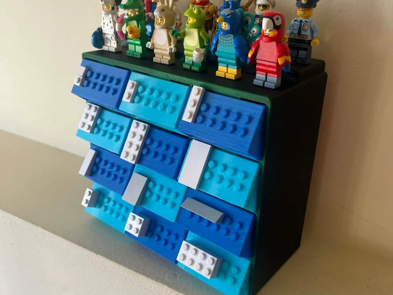 A box for sorting blocks with studs for blocks