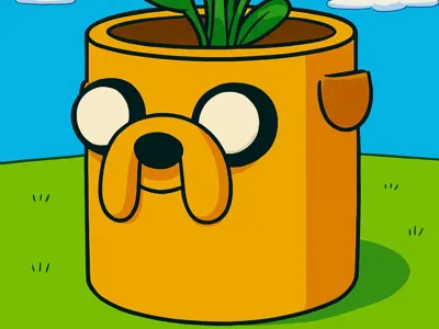 Flowerpot/Adventure Time Jake the Dog