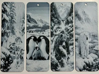 Animal Bookmark; Bear, Penguin, Wolf, Polar Bear