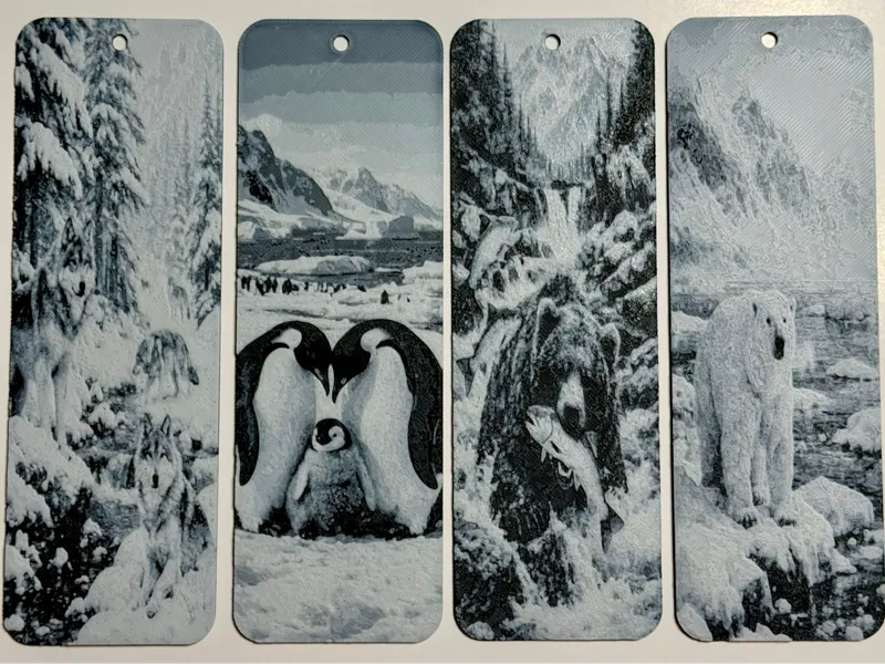 Animal Bookmark; Bear, Penguin, Wolf, Polar Bear