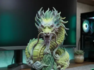 Celestial Jade Dragon: Sacred Mountain Guardian