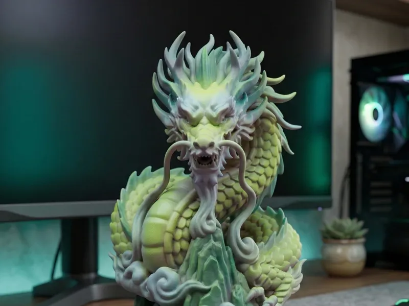 Celestial Jade Dragon: Sacred Mountain Guardian