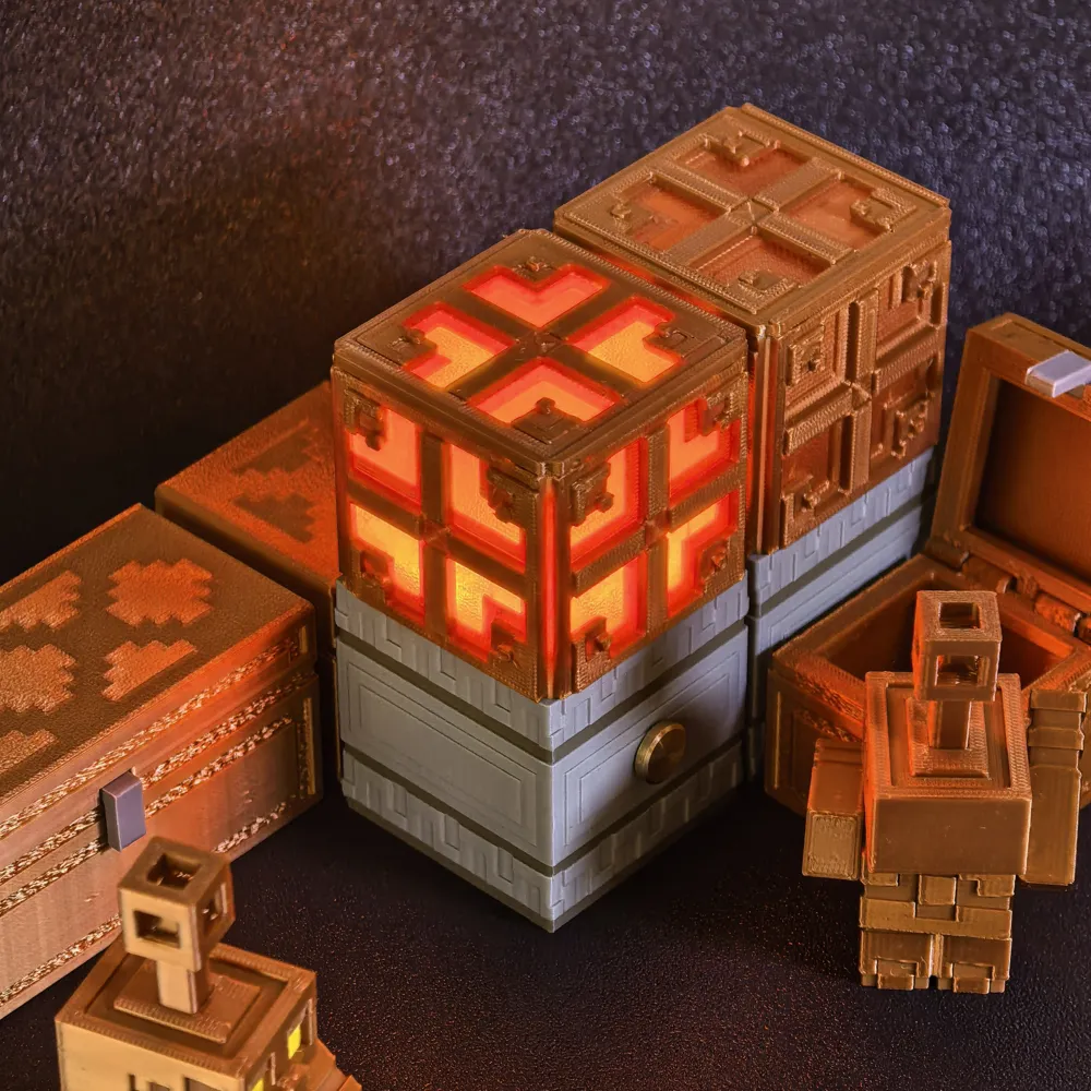 Minecraft Copper Bulb and Chiseled Tuff Brick Base - Free 3D Print ...