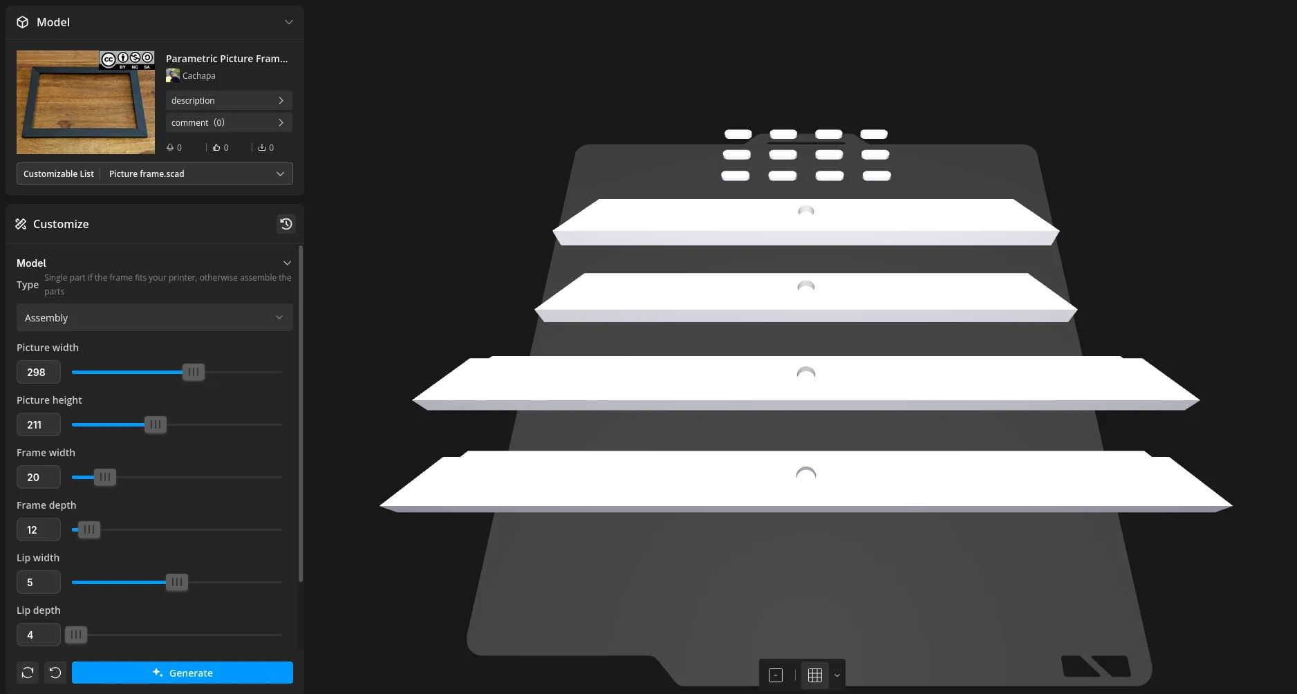 Parametric Picture Frame Generator - Free 3D Print Model - MakerWorld
