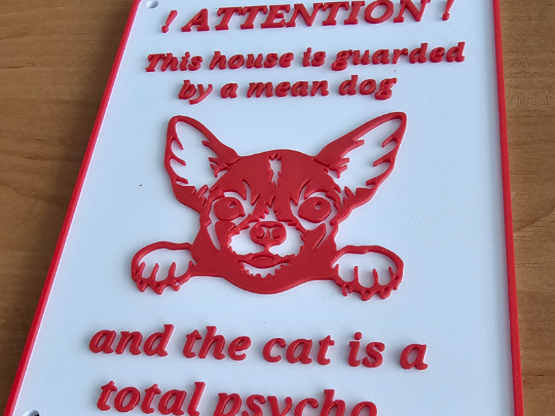 Funny board "Dog in the garden"