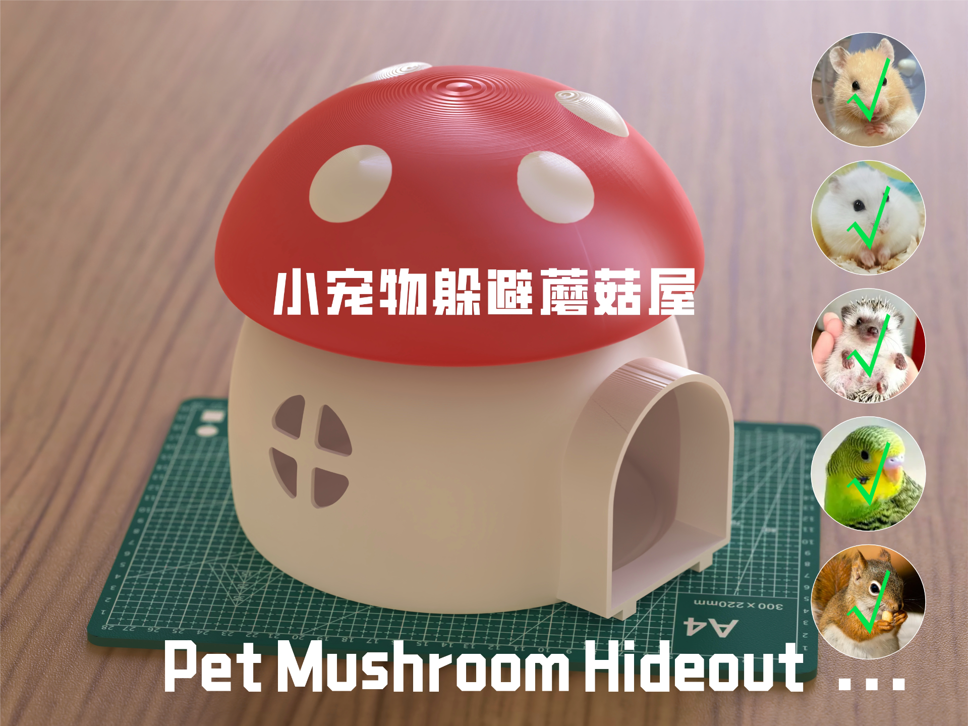 小动物宠物可爱房子躲避蘑菇屋