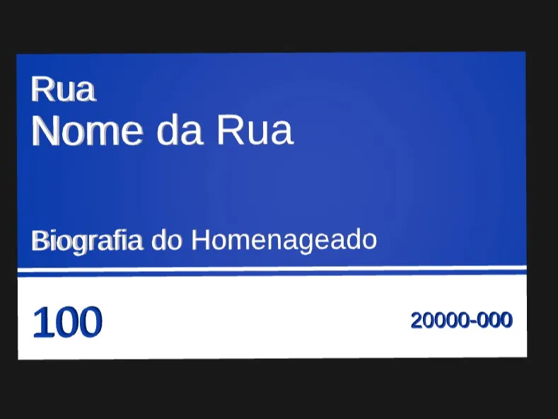 Placa padrão Rua/Avenida Brasil