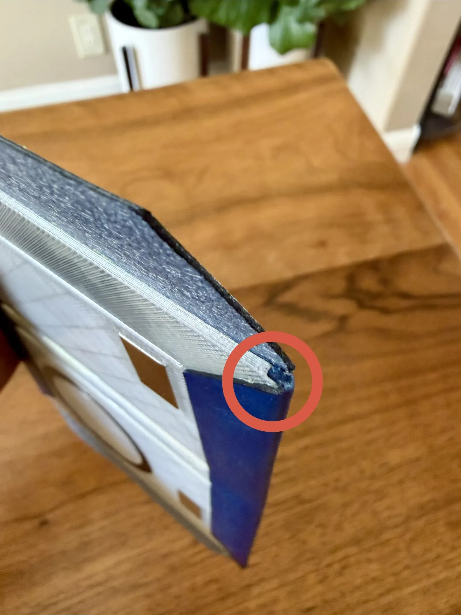 Example of folded corner tab