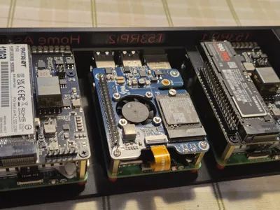 2280 NVME PoE HAT remix for 3 RPi 5 1U 10" rack 