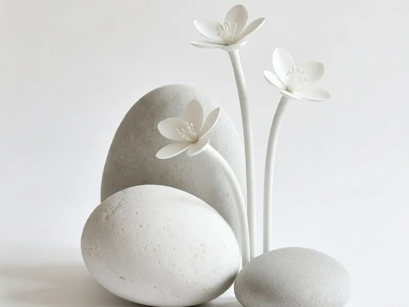 simple flower with stones