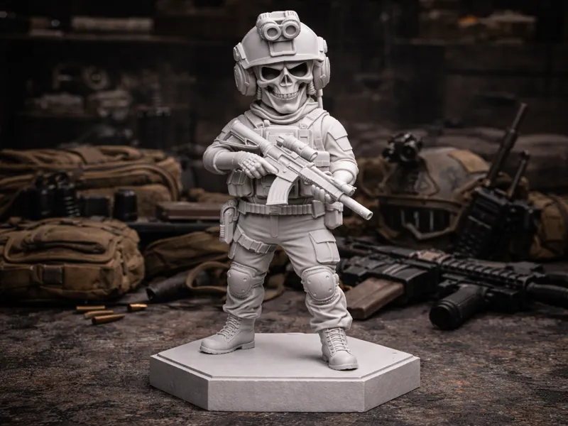 Modern Tactical Skeleton Soldier