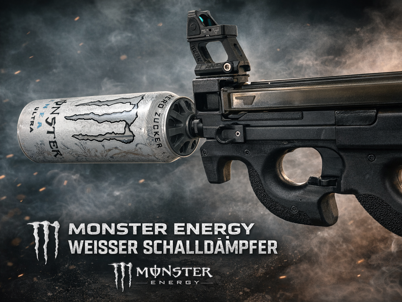 Airsoft CCW14mm Monster Energy silencer adapter